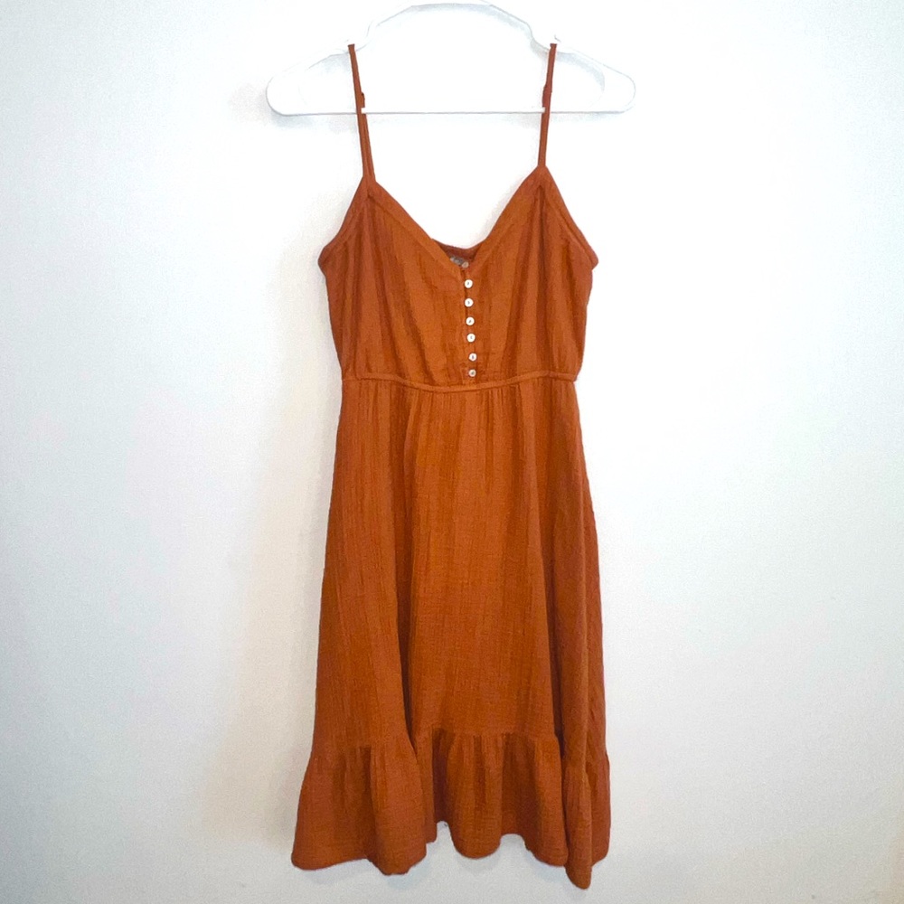 Orange midi dress